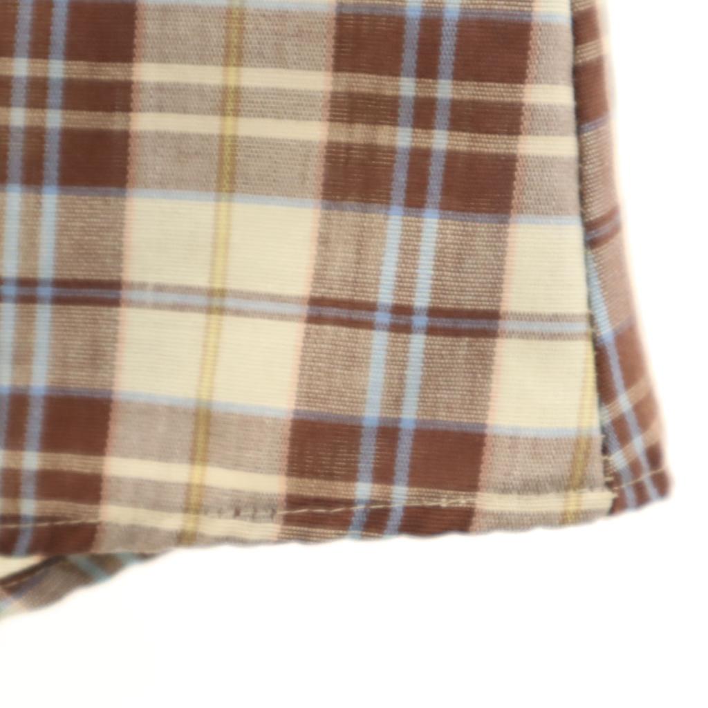 Sears 70s Made in USA Vintage Check Pattern Long sleeve CPO shirt L Brown Men's Used