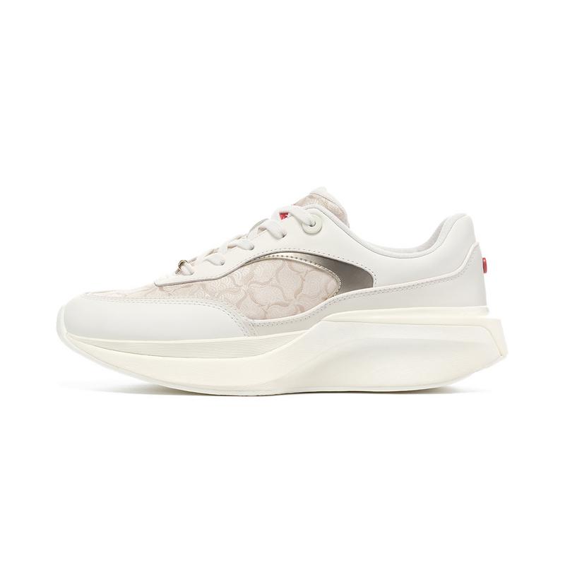 

Li-Ning 1990 Lightweight High Resilience Shock Absorbing Wear Resistant Low Top Running Shoes Women sneaker Off-White ALJU002-1 39