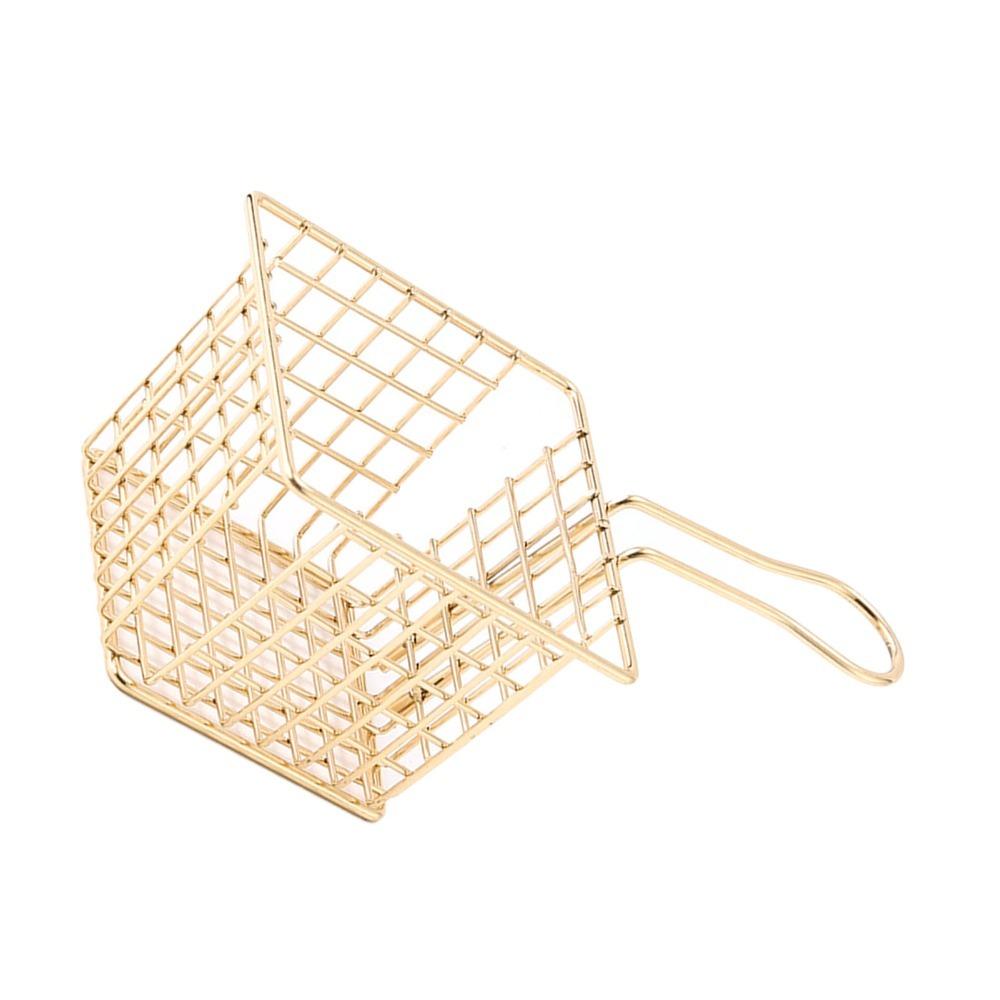 Silver Rose Gold Gold French Fry Holder Iron Frying Strainer Fryer Basket Restaurant Home Kitchen
