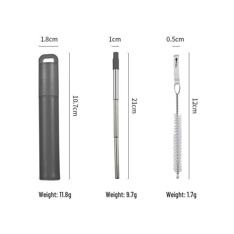 

Qianxing Portable Telescopic Stainless Steel Straw Set