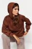 Women's Fashion New Hijab Sweatshirt Stone Hooded Pocketed Scuba Knitted Wide Fit Oversize Sweatshirt