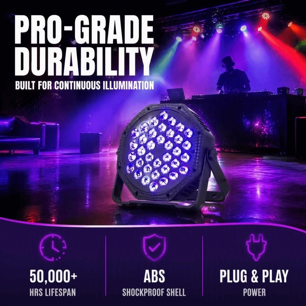 36 LEDs Party Light Remote Control DJ Light Disco Light RGB Flat Par Stage Light  Party