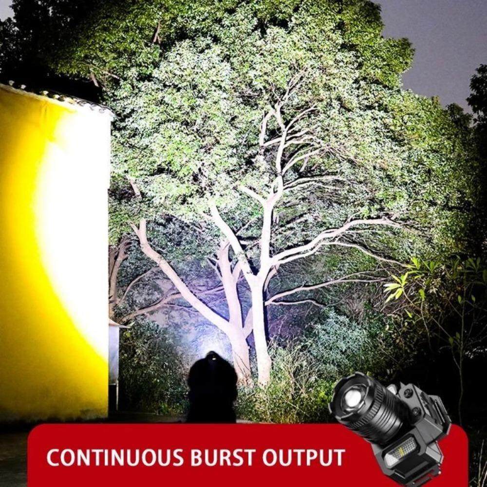 2000MAH Outdoor Induction Headlamp High Bright Waterproof Headlight Rechargeable Headlamp with Ajustable Angle for Camping Fishingi