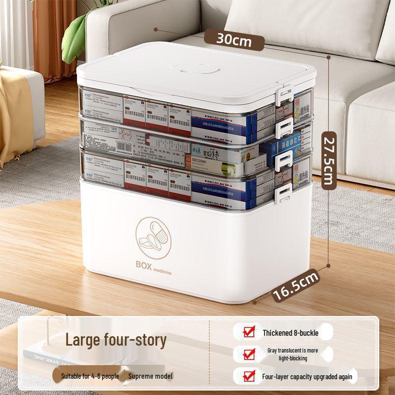 Compact Multi-Layer First Aid Kit: Spacious Family Medicine & Emergency Storage Box