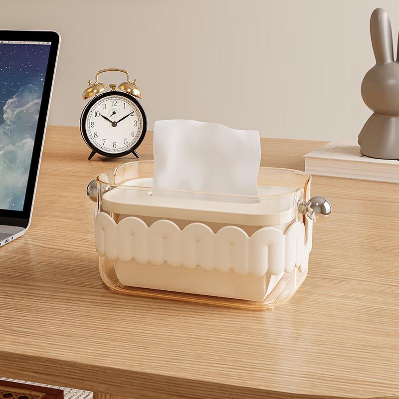 Cream Style Desktop Tissue Box