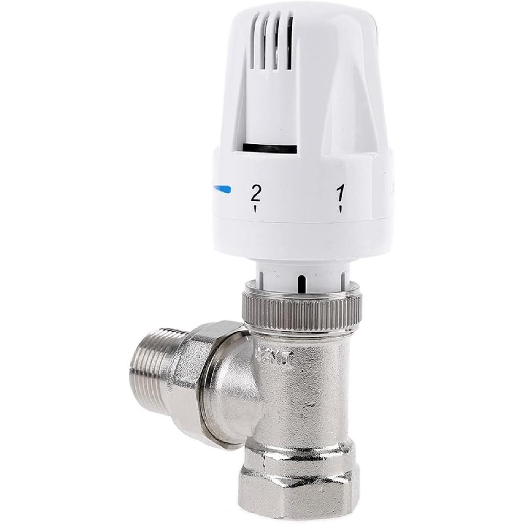 Automatic Thermostat Temperature Control Valve Thermostatic Radiator Valve Angle Floor Heating Special Valve Copper DN15 DN20 1Pcs(Size:DN20)
