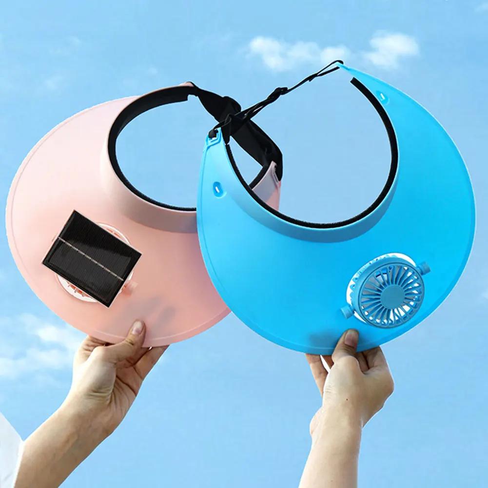 Sun Visor Hat with Fan Solar & USB Charging Sun Protection Hat Breathable Summer Cooling Fan Hat for Outdoor Camping Fishing