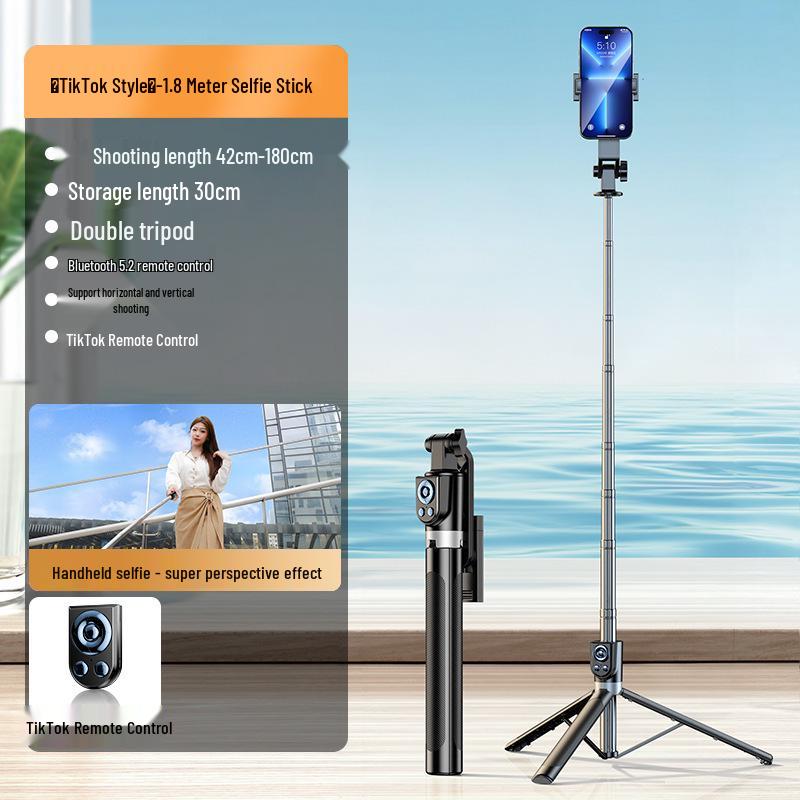 2025 Universal Blue Selfie Stick Tripod: Floor-Standing, Portable, 360° Rotation for Mobile Photography