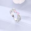 Latest In Genuine Copper Pink Bow Ring Design Simple Ring Zircon Bands Fashion Luxury For Women Party Anniversary Wedding Present Choice