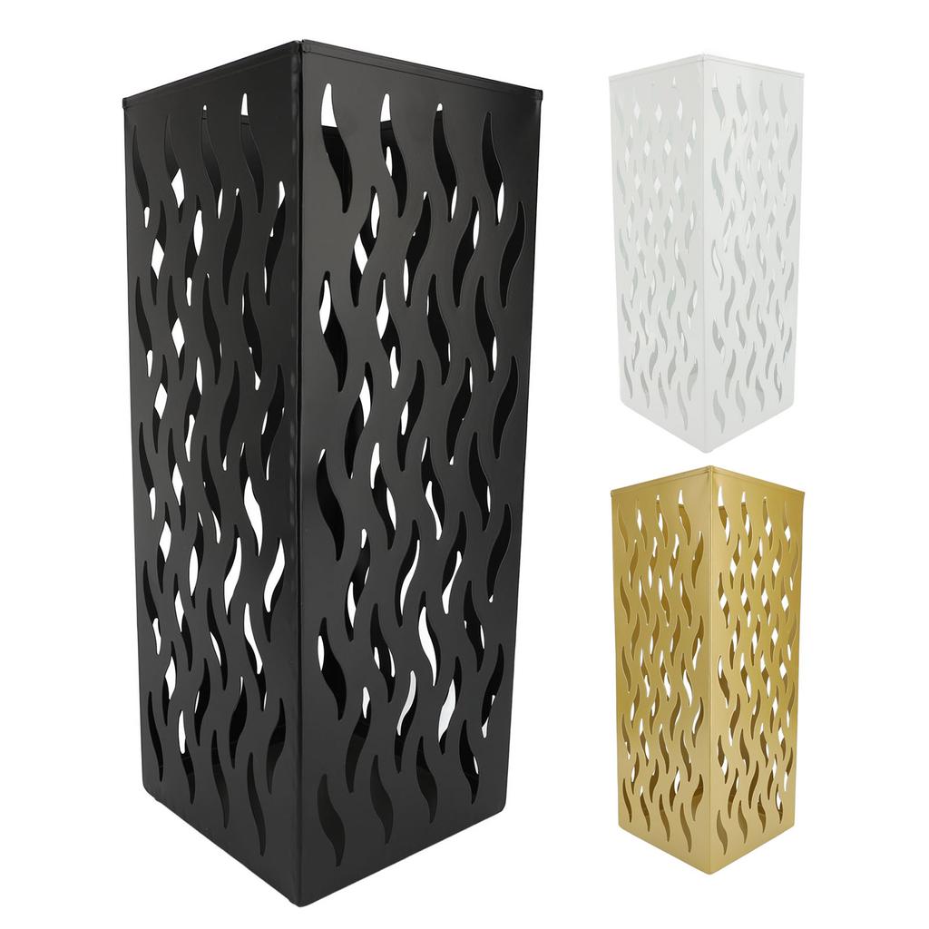 Entryway Umbrella Stand Rain Umbrella Organizer Metal Structure Compact Size Hollow Design Rustproof Coating for Public Places