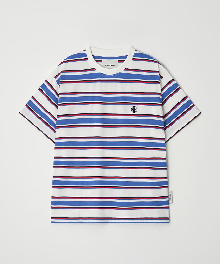 DTHIRTYONE Multi-Stripe Short Sleeve T-Shirt (Blue & Ivory)