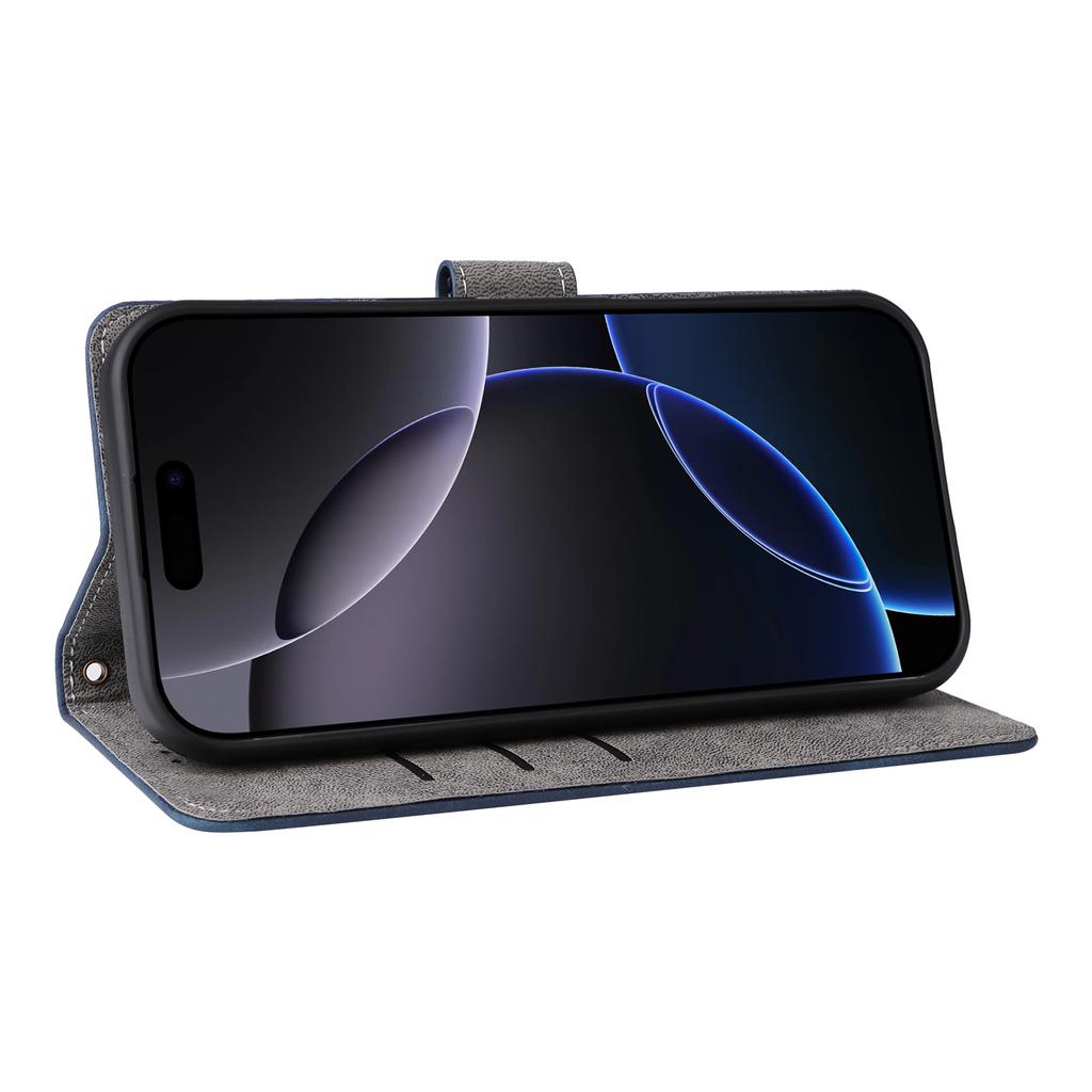 Pro iPhone 16 Pro Max Peněženkové pouzdro Blokování RFID PU kůže Kryt Stojánek Zobrazení