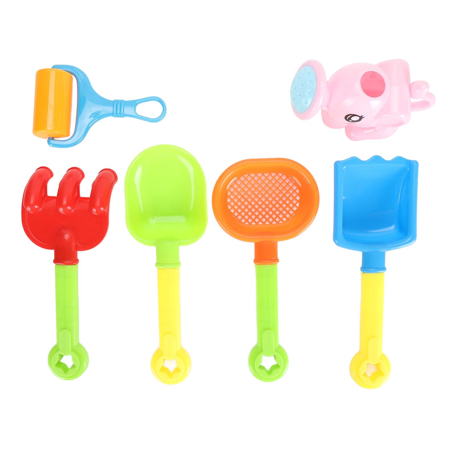 

Пляжные игрушки для детей, малышей, пластиковый песочный просеиватель, сито, грабли, лопатки, набор с сетчатым мешком для