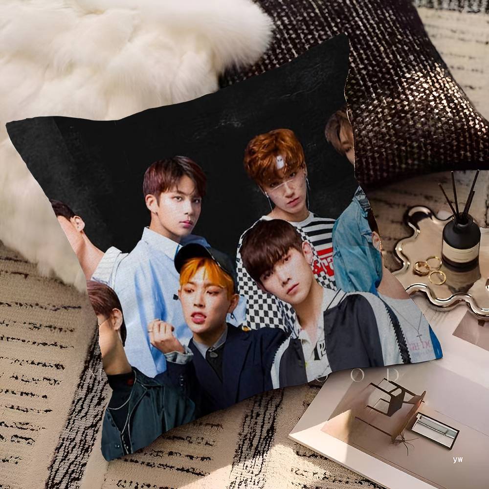 A-ATEEZs-KPOP Klassischer Heißer Sänger Büro Kissenbezug Auto Kissenbezug 45X45CM Lendenkissenbezug Sofakissenbezug