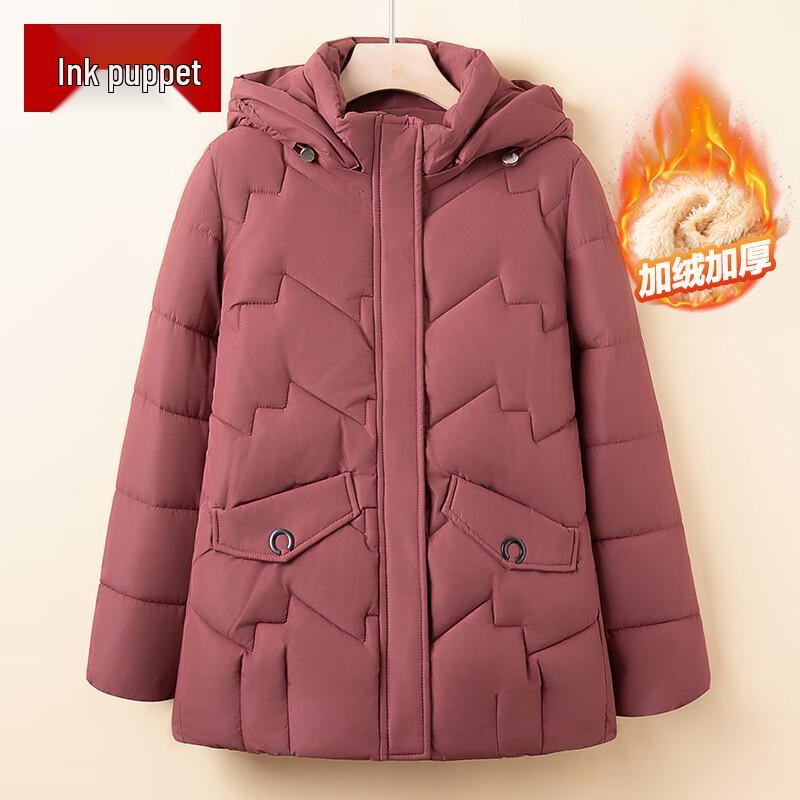 Moou Women's Hooded Fleece-Lined Winter Padded Coat