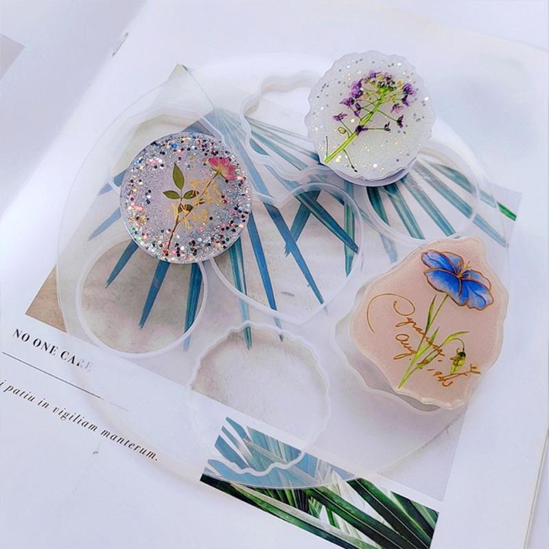 Glue Dropping Mold for Airbag Phone Bracket Diy Seamless Adhesive Resin Phone Bracket Base Silicone Mold with Support