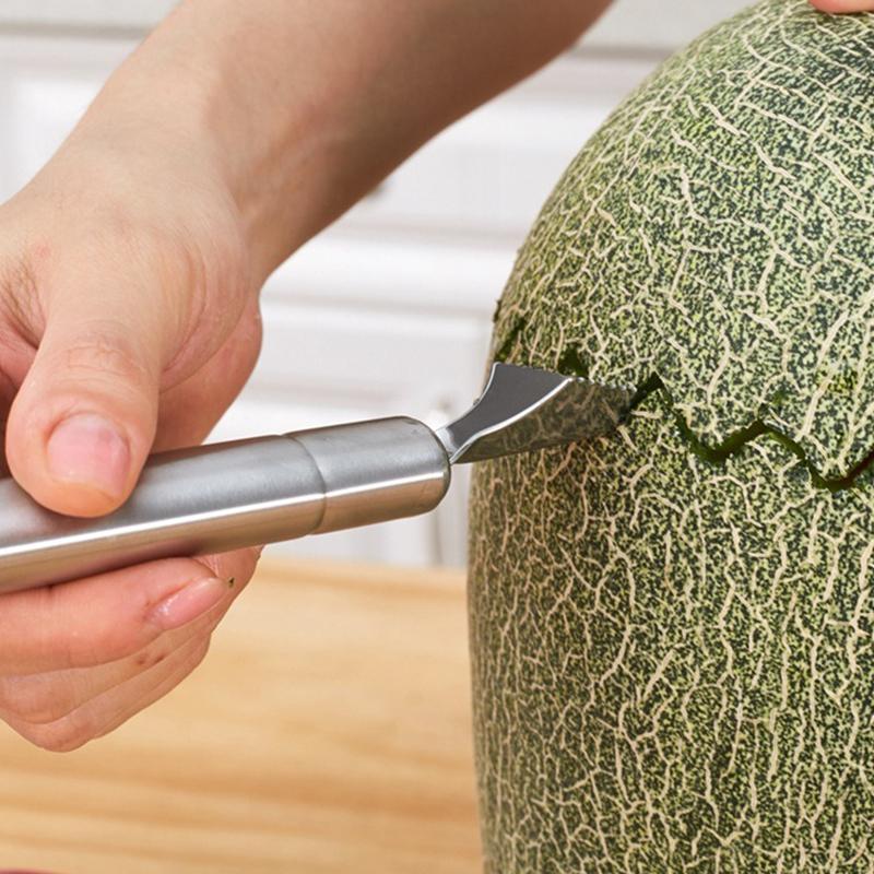 כף לפסול בפרי מפלדת אל-חלד גלי כדורית לעיצוב כלי פיסול והוצאת כדורים DIY גאדג'טים למטבח קל לניקוי