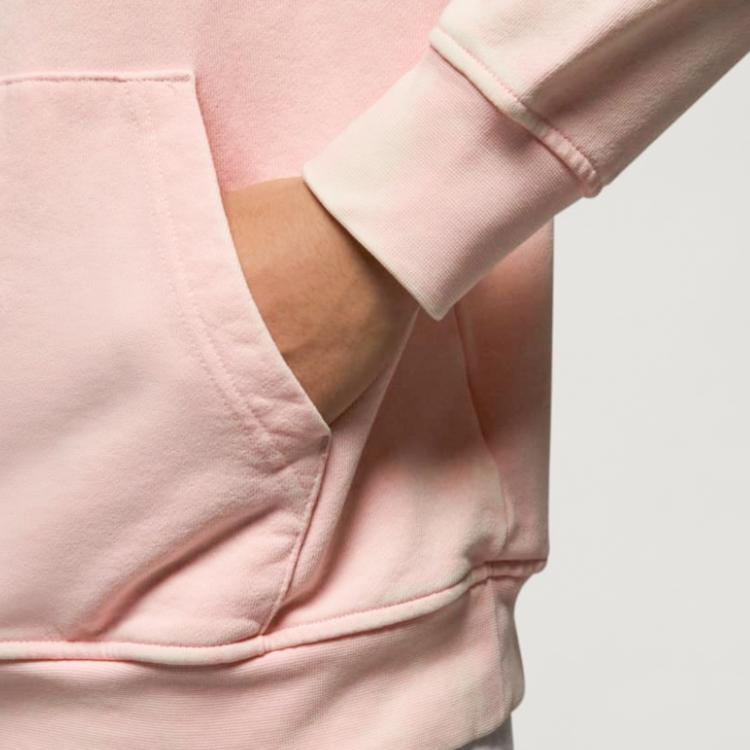 Air Jordan Solid Logo Patch Sports Casual Loose Pullover Hoodie Men Tops Light-Pink DR3088-610