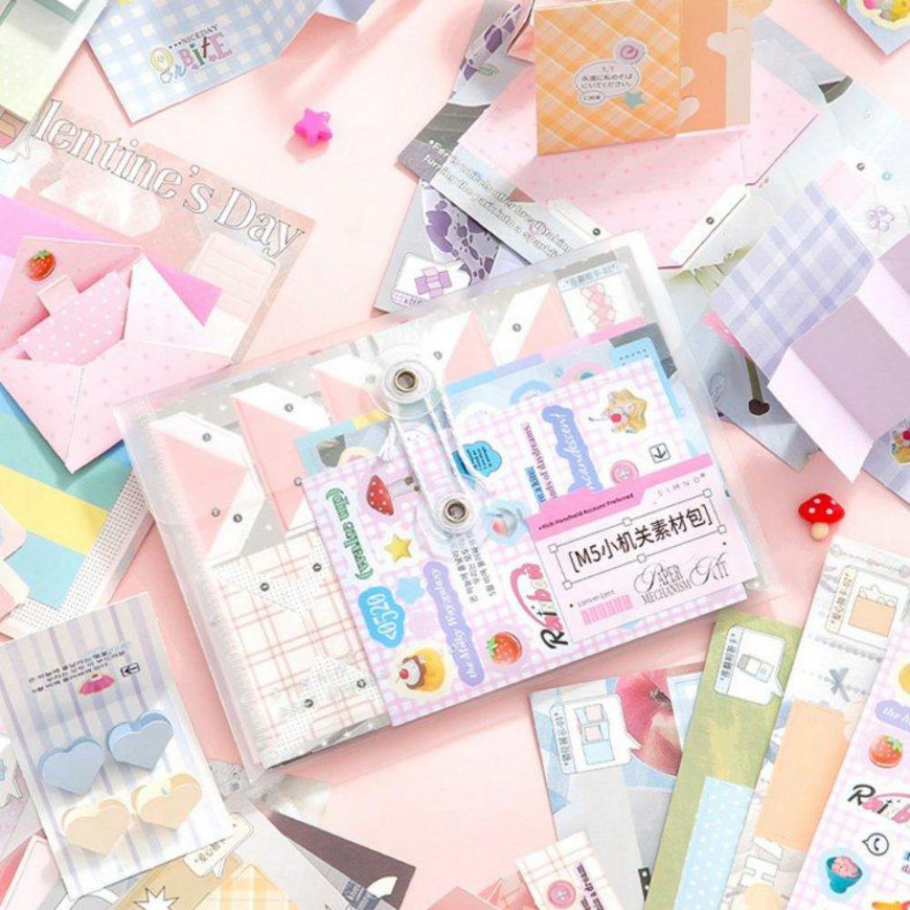 12pcs Journal GO Little Mechanism Material Pack No Cutting Memo Pads  Scrapbooking Decoration
