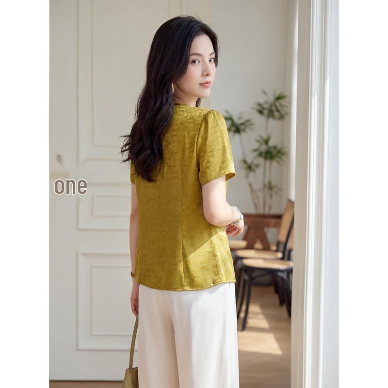 Elegant Retro Chinese Style V-Neck Blouse