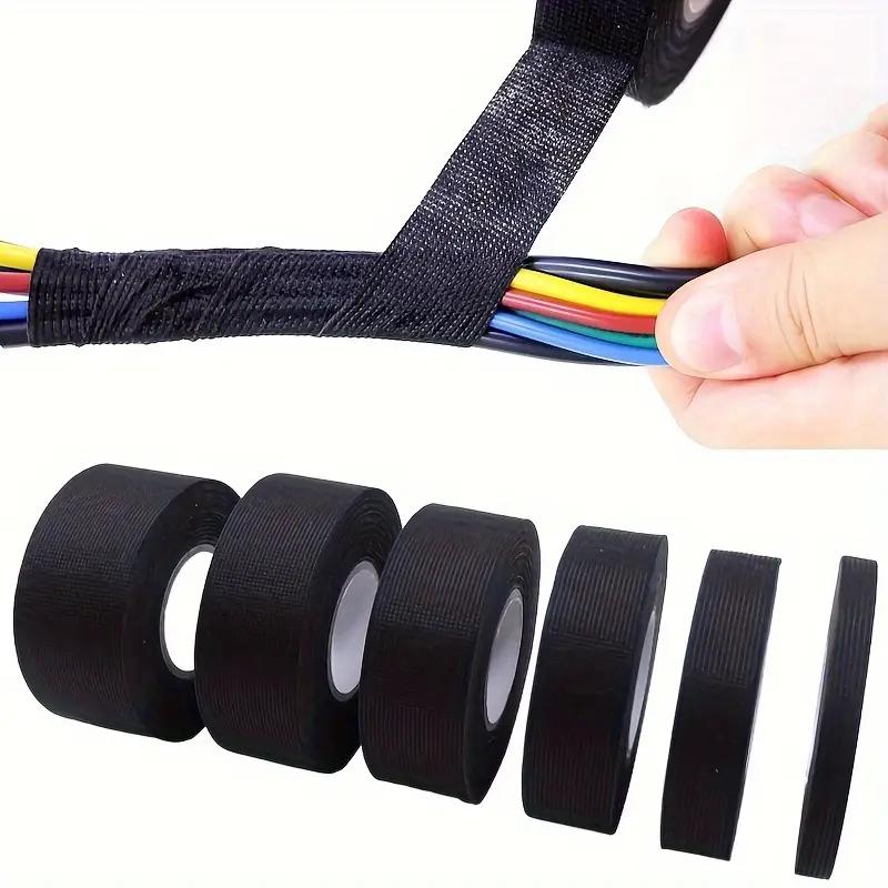 25m Electrical Tape Heat Resistant Wire Harness Bundle Insulation Auto Wiring Fabric Cloth Wrap Waterproof Cable Adhesive Tape