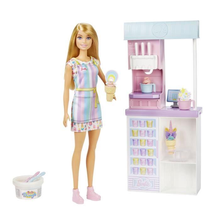Barbie - coffret marchande de glaces - poupée mannequin - dès 3 ans