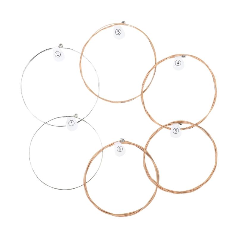 6Pcs 11-52 Folk Guitar Replacement String 6-string Acoustics Guitar Strings Strings Musical Instrument Accessories