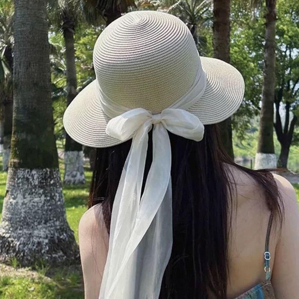 Wide Brim Woman's Straw Hat UV Protection Sun Protection Cap Fashion Straw Sun Hat  Outdoor