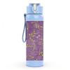1PC Purple Gold Vintage Texture Print 750ml Color Plastic Sports Water Bottle Leakproof Flip Straw Lid Suitable for Sports Office Home Use