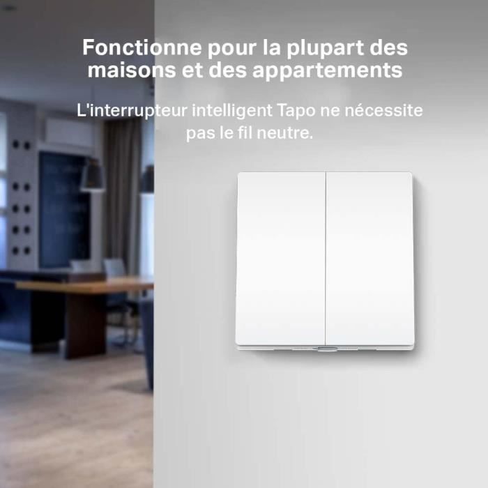Interrupteur Connecté - Tapo - S220 - Compatible Alexa Et Google Home - AUCUN Fil Neutre - Sans Fil
