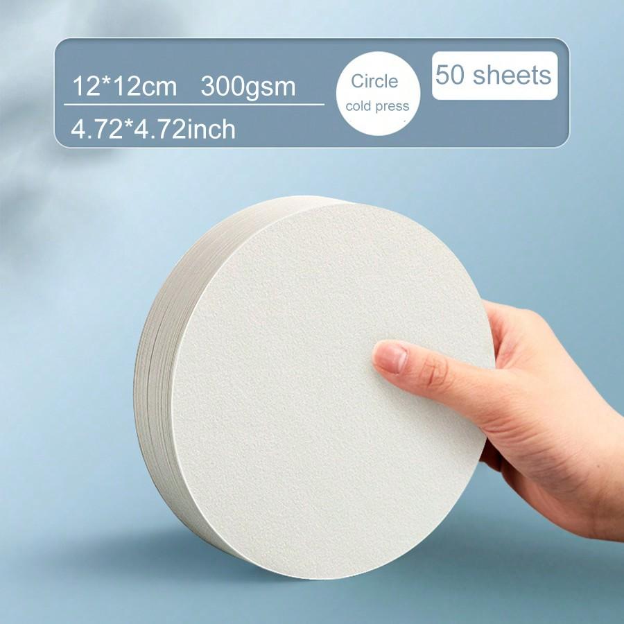 50 Sheets Watercolor Paper Bulk, 140 Lb/300 GSM Cold Press Paper White Water Color Paper For Adults Artists