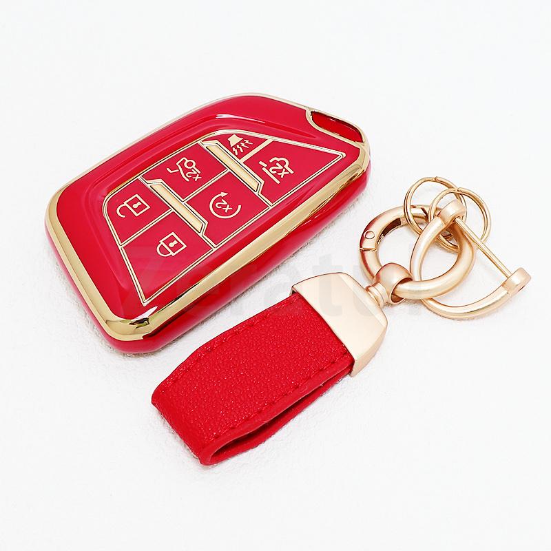 Auto Keyless For Cadillac Escalade Ct5 Xts Ct6 C8 Ct4 Ct4-V For Gmc Yukon Car Key Fob Cover Case Shell Accessories