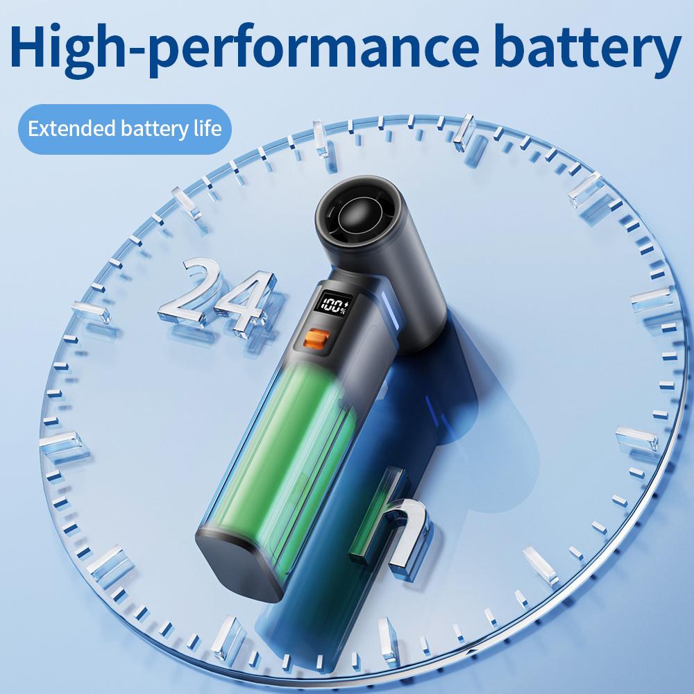 Neuer leistungsstarker Turbofan 130.000 U/min Bürstenloser Jet-Staubsauger Gebläse für Computer-/Tastatur-/Auto-Reinigung 8000mAH Luftstaubsauger