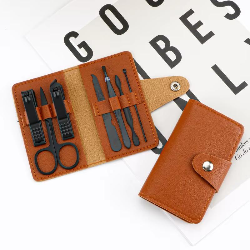 

Manicure Pedicure Nail Care Manicure Kit Set 7pcs Cutter Scissor Tweezer Clipper Kit Set With Colorful PU Leather Case
