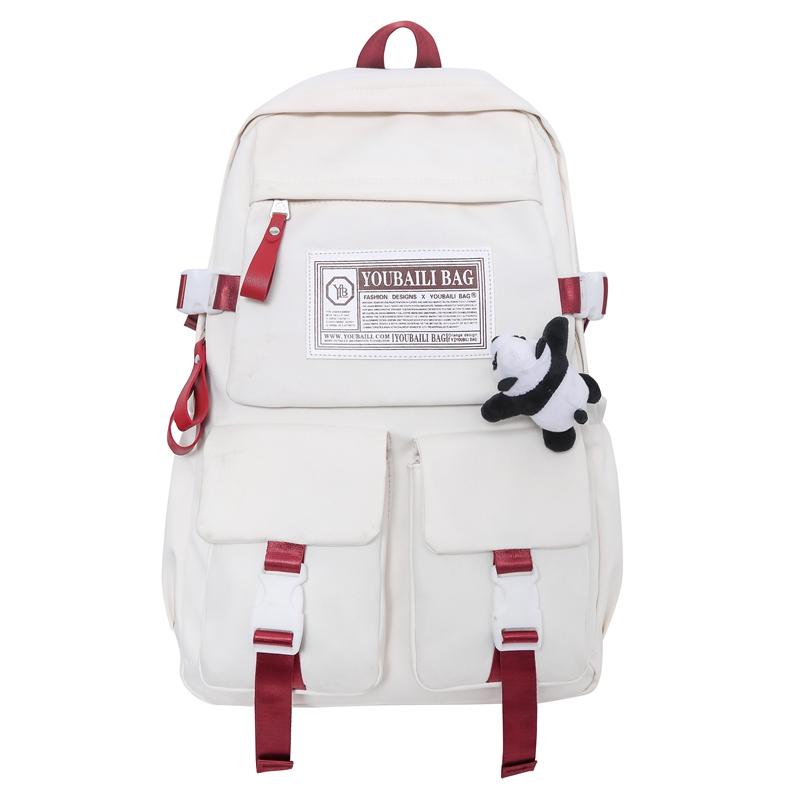 

Студенческий школьный рюкзак Женский рюкзак большой вместимости Мужской водонепроницаемый рюкзак красный/белый