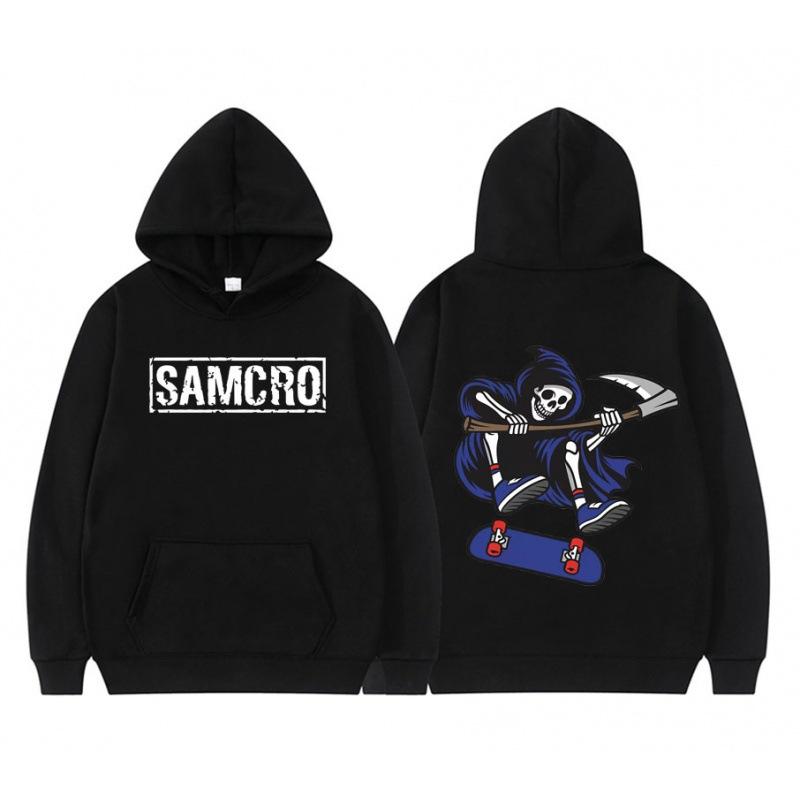 2025 Sons of Anarchy SAMCRO Doppelseitig Drucken Streetwear Männe