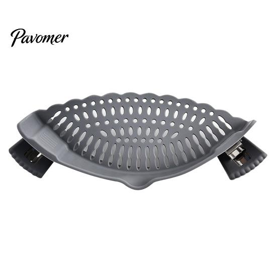 Vegetable Washing Filter Silicone Pot Edge Strainer, Clip-on Kitchen Colander for Pasta Vegetables, Multipurpose Food Strainer Non Slip Drainer