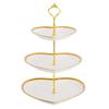 Ru Han Three-Tier Gold Rim Ceramic Dessert Stand