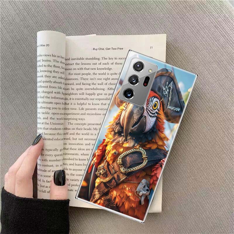 Macaw Pirate Phone Case for Samsung A17 A37 A57 A07 A16 A26 A36 A56 A05S A15 A25 A35 A55 Galaxy A03 A13 A23 A33 A53 A50S A51 A70