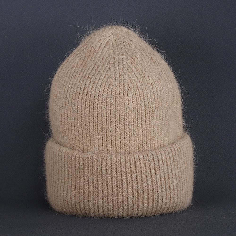 2023 new  Hot Selling Winter Hat Real Rabbit Fur Winter Hats For Women Fashion Warm Beanie Hats Solid Adult Cover Head Cap