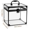 Cosmetic Storage Box Clear Capacity Dustproof Organizer Box with Padlock&Keys Portable Toiletry Storage Box with Handle for Home