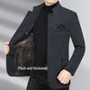 2024 Autumn/Winter Men's Wool Coat: Business Casual Stand Collar for Middle-Aged Dads
