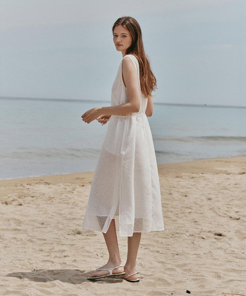 Ost Kaka Sheer Layered Dress White