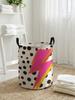 Lightning Print Foldable Large Capacity Storage Bucket, Children's Toy Clothing Storage, Household Bathroom Laundry Storage