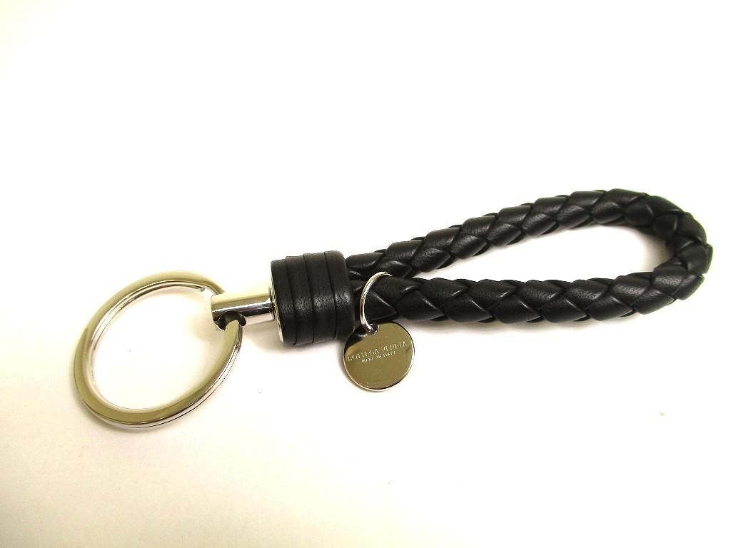 Authentic BOTTEGA BENETA Intrecciato Black Leather Key Chain Key Holder #a707  Refurbished