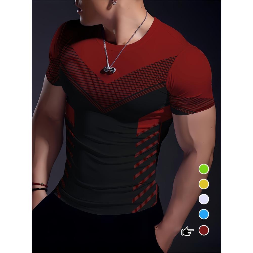 New simple sports short-sleeved T-shirt muscle fitness high-elastic training quick-drying fitness clothes-3D sublimation
