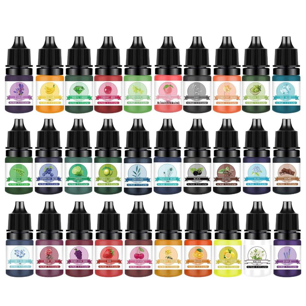 Premium Epoxy Resin Crystal Glue: 2nd Gen High-Concentration Color Essence, 5ml, 30 Color Options