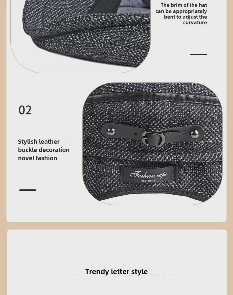 Men's Autumn & Winter Ear Protection Duckbill Cap - Retro British Beret for Middle-Aged & Elderly