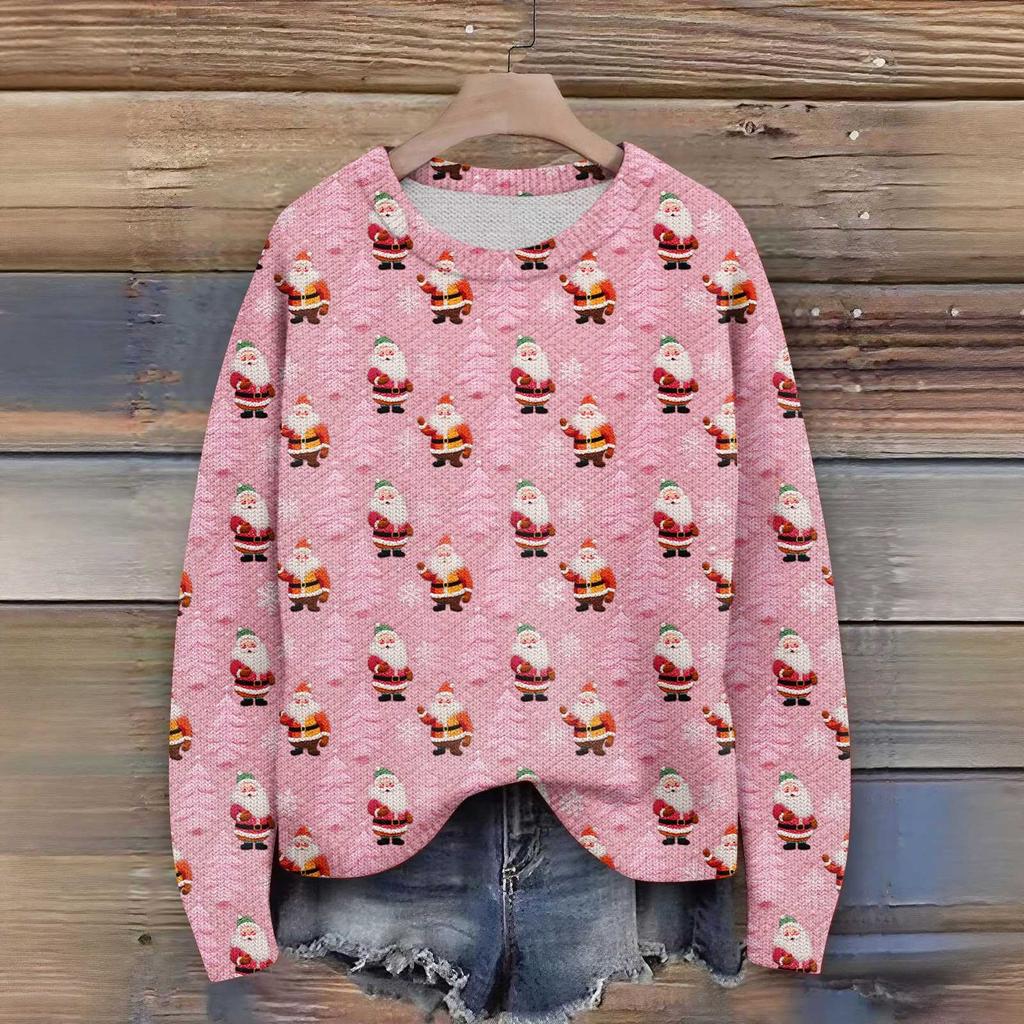 Women'S Christmas Sweater Cute Fun Christmas Sweater Fall And Winter Long Sleeve Knitted Sweater