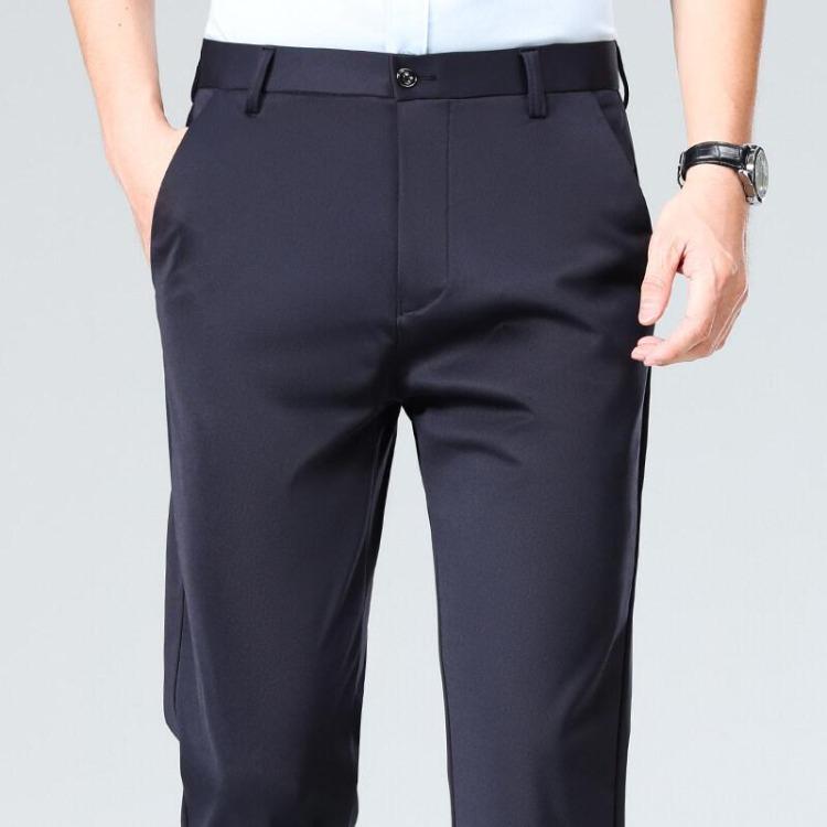 Comfort Fit Mens Plus Size Loose Trousers Big and Tall Straight Leg Casual Office Work Pants Classic Business No Tight Commuting